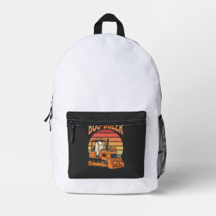 Boo-Dozer Halloween-Geist-Kürbis-Bulldozer Bedruckter Rucksack