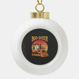 Boo-Dozer Halloween-Geist-Kürbis-Bulldozer Keramik Kugel-Ornament
