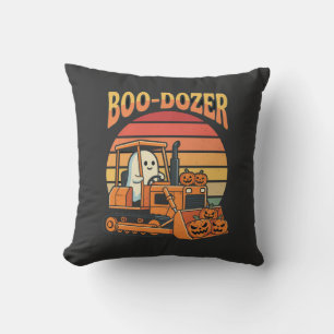 Boo-Dozer Halloween-Geist-Kürbis-Bulldozer Kissen