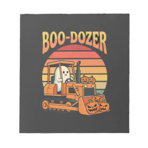 Boo-Dozer Halloween-Geist-Kürbis-Bulldozer Notizblock