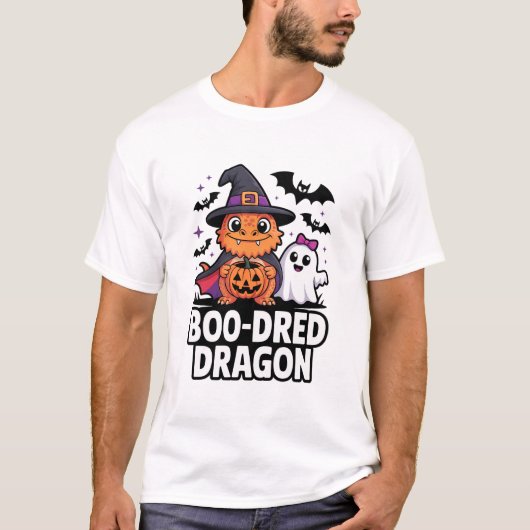 Boo-Dred Dragon Halloween Design T-Shirt (Vorderseite)