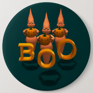 Boo! Drei Niedliche Ghostien Button