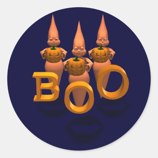 Boo! Drei Niedliche Ghostien Runder Aufkleber (Vorderseite)