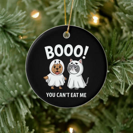 Boo, du kannst mir zu Halloween keine Hunde und Ka Keramik Ornament (Baum)