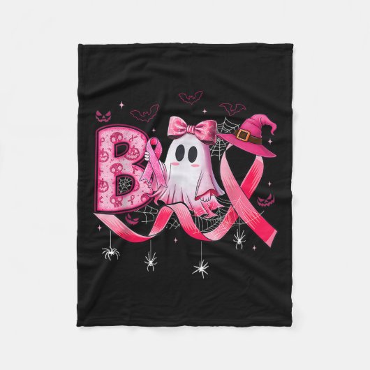 Boo E Away Breast Cancer Nk Ribbon Fleecedecke (Vorderseite)