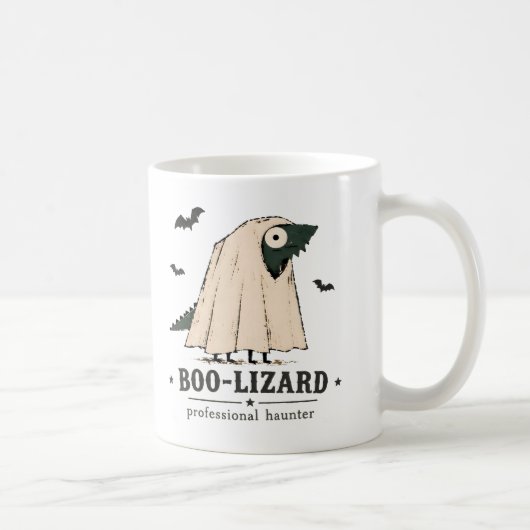 Boo Echse Bartagame Halloween Geist Kunst Kaffeetasse (Rechts)