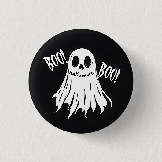 BOO! - Ein grinsender Grinsen Button (Vorderseite)