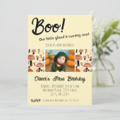 Boo Erster Geburtstag Pilze Halloween Fall Einladung (Stehend Vorderseite)