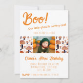Boo Erster Geburtstag Pilze Halloween Fall Einladung (Vorderseite)