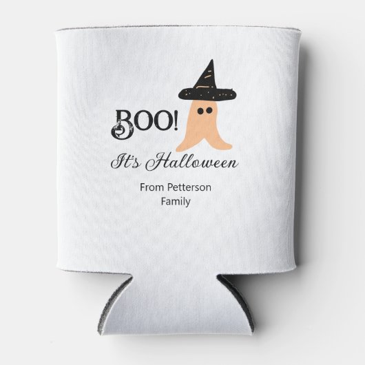 Boo es ist Halloween vom orangefarbenen Geist Dosenkühler (Vorderseite)