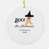 Boo es ist Halloween vom orangefarbenen Geist Keramik Ornament (Hinten)