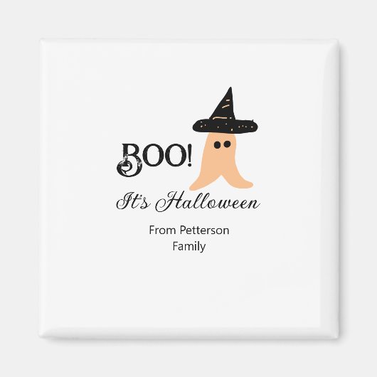 Boo es ist Halloween vom orangefarbenen Geist Magnet (Vorne)