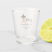 Boo es ist Halloween vom orangefarbenen Geist Schnapsglas (Rückseite)