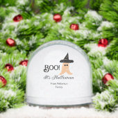 Boo es ist Halloween vom orangefarbenen Geist Schneekugeln (Weihnachten)