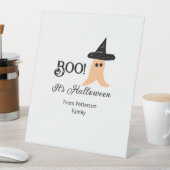 Boo es ist Halloween vom orangefarbenen Geist Sockelschild (In Situ)