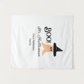 Boo es ist Halloween vom orangefarbenen Geist Wandteppich (Vorderseite (Horizontal))
