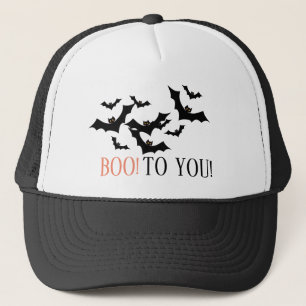 "BOO EUCH!" Black Bats Halloween Custom Truckerkappe
