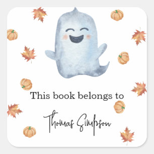 Boo - Exlibris für Baby Shower Quadratischer Aufkleber