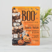 Boo Fast Due Pumpkin Windel Kuchen Kinderdusche Einladung (Stehend Vorderseite)