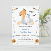 Boo First Birthday Einladung (Stehend Vorderseite)