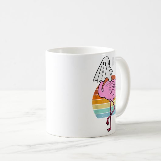 Boo Flamingo Ghost Soky Halloween Costume Bird Ani Kaffeetasse (VorderseiteRechts)