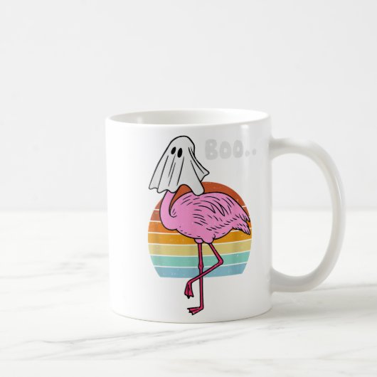 Boo Flamingo Ghost Soky Halloween Costume Bird Ani Kaffeetasse (Rechts)