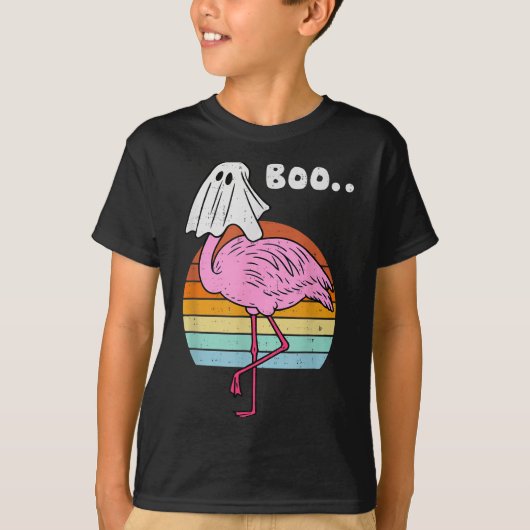Boo Flamingo Ghost Soky Halloween Costume Bird Ani T-Shirt (Vorderseite)
