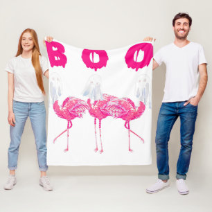 Boo Flamingo Halloween Flamingo Ghost Fleecedecke