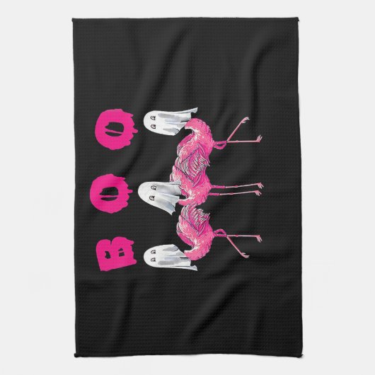 Boo Flamingo Halloween Flamingo Ghost Geschirrtuch (Vertikal)