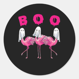 Boo Flamingo Halloween Flamingo Ghost Runder Aufkleber