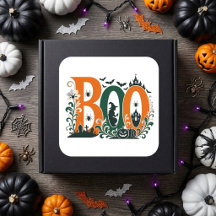 BOO Florale Verzierte Kürbisse Botanik Orange Grün