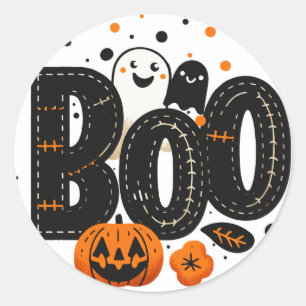 BOO Frankenstein Stitch Halloween-Party Runder Aufkleber