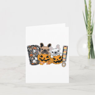Boo French Bulldog Pumpkin Candy Dog Puppy Hallowe Karte
