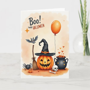 Boo Frohe Halloween-Karte Karte