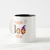 Boo Funny Crew Halloween Doctor Nurse Nursing Boo Zweifarbige Tasse (Vorderseite Links)
