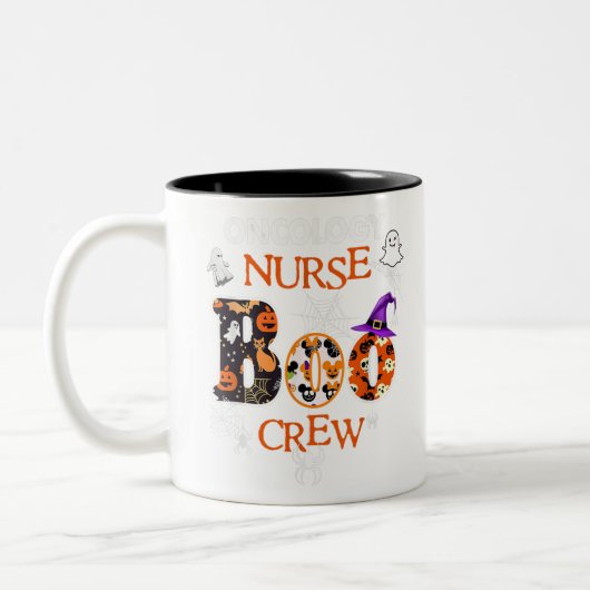 Boo Funny Crew Halloween Doctor Nurse Nursing Boo Zweifarbige Tasse (Links)