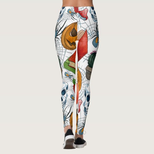 Boo! Funny Halloween Ghost Reading Book Leggings (Rückseite)