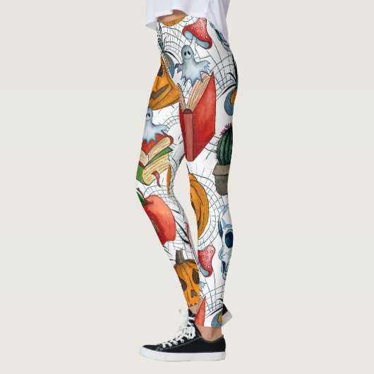 Boo! Funny Halloween Ghost Reading Book Leggings (Links)