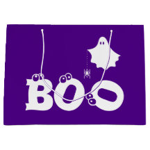 Boo Funny Halloween Ghost Spider Eyeballs Lila