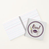 Boo funny Halloween spider character knife hand Notizblock (Innenseite)