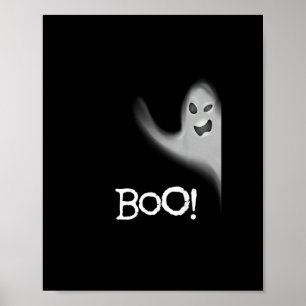 Boo Funny Hiding Peekabo Beängstigend Halloween Poster