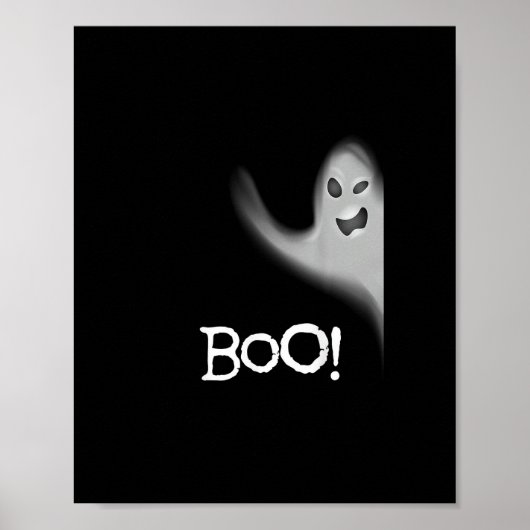 Boo Funny Hiding Peekabo Beängstigend Halloween Poster (Vorne)