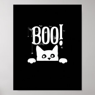 Boo! Funny Hiding Peekabo Beängstigend Halloween Poster