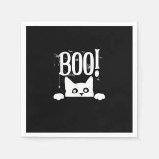 Boo! Funny Hiding Peekabo Beängstigend Halloween Serviette