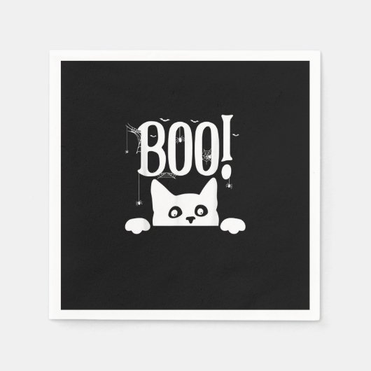 Boo! Funny Hiding Peekabo Beängstigend Halloween Serviette (Vorderseite)