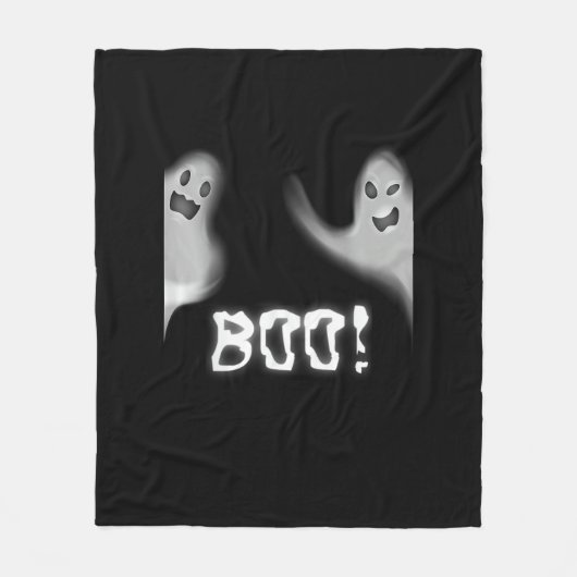 Boo! Funny Hiding Peekaboo Beängstigend Halloween Fleecedecke (Vorderseite)