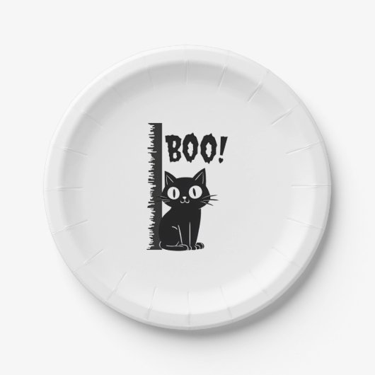 Boo! Funny Hiding Peekaboo Beängstigend Halloween Pappteller (Vorderseite)