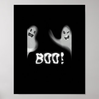 Boo! Funny Hiding Peekaboo Beängstigend Halloween Poster