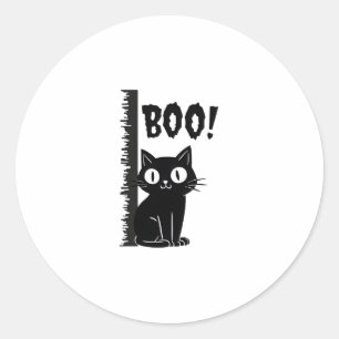 Boo! Funny Hiding Peekaboo Beängstigend Halloween Runder Aufkleber