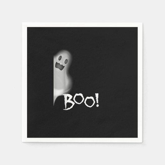 Boo! Funny Hiding Peekaboo Beängstigend Halloween Serviette (Vorderseite)